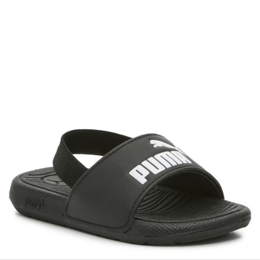 PUMA Kids Black Slide Sandals